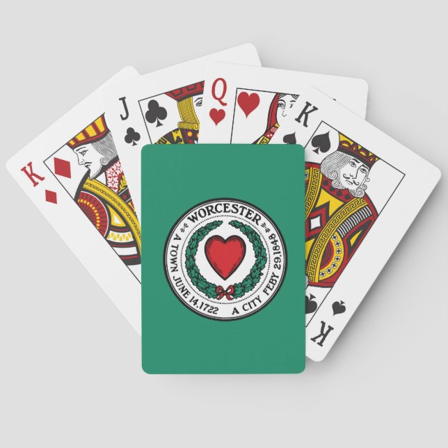 Jeu De Cartes Flag of Worcester, Massachusetts  (dos)
