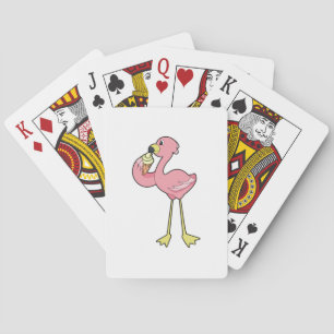 Jeu De Cartes Flamant rose à la crème glacée gaufre