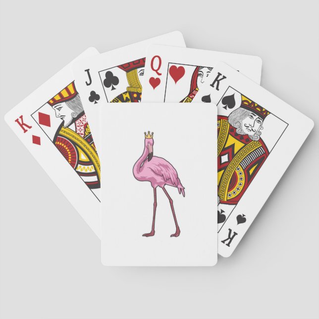 Jeu De Cartes Flamant rose avec Couronne (dos)