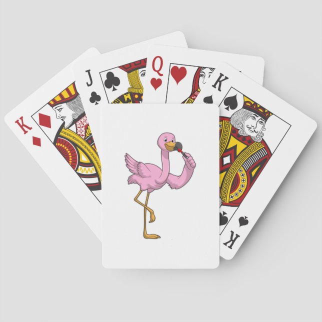 Jeu De Cartes Flamant rose avec Lipstick (dos)