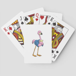 Jeu De Cartes Flamant rose en tant que secrétaire avec Bloc-note