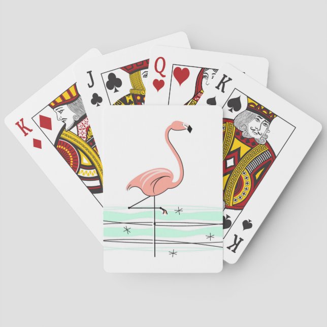 Jeu De Cartes Flamant rose Océan jouer aux cartes (dos)