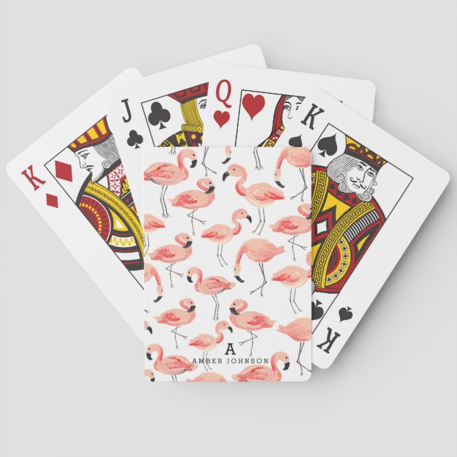 Jeu De Cartes Flamant rose personnalisé (dos)