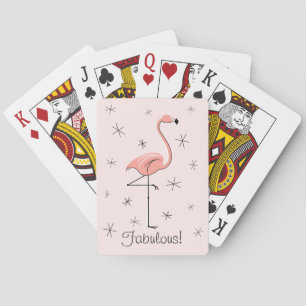 Jeu De Cartes Flamant rose rose Texte lecture de cartes