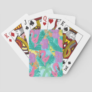 Jeu De Cartes Flamant rose Tropical Jungle Motif