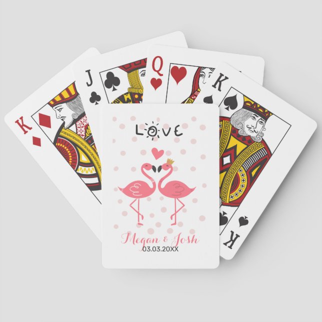 Jeu De Cartes Flamants roses amoureux (dos)