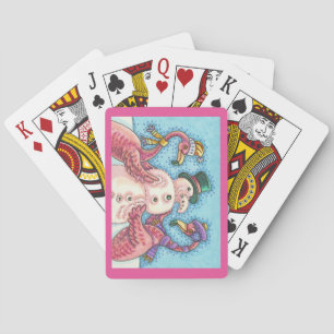 Jeu De Cartes Flamants roses roses Snowman NOËL JOUER CARTES