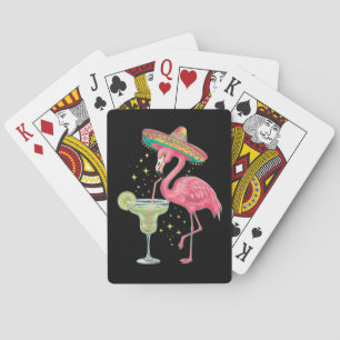 Jeu De Cartes Flamingo Boit Margarita Drôle Poncho Mexicain