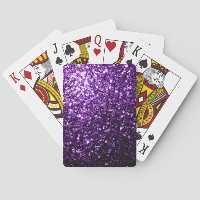 Jeu De Cartes Flamme de parties scintillant foncé violet brillan (dos)