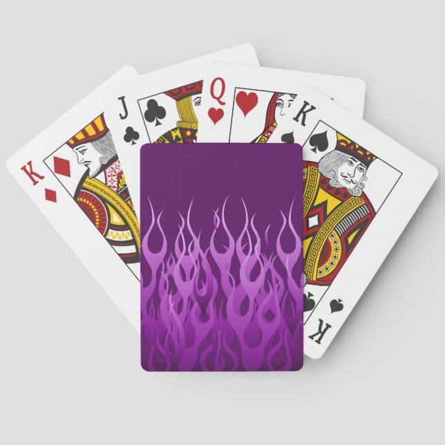 Jeu De Cartes Flammes de course violet cool (dos)