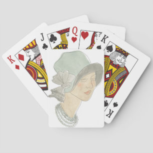 Jeu De Cartes Flapper Fashion Sketch - Femme avec Casquette