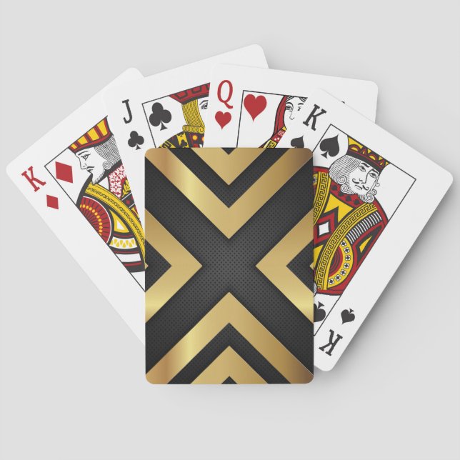 Jeu De Cartes Flèche métal or (dos)