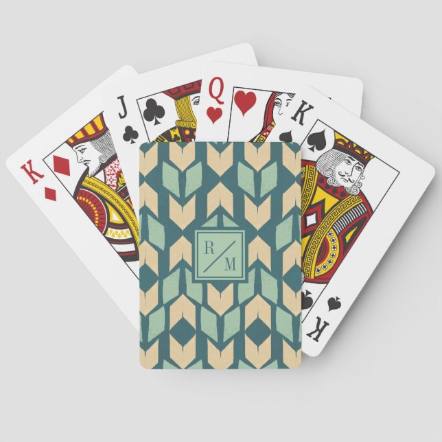 Jeu De Cartes Flèche turquoise géométrique extérieure d'étape | (dos)