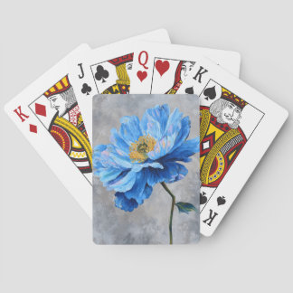 Jeu De Cartes Fleur bleue acrylique