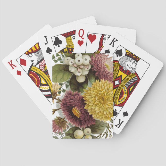 Jeu De Cartes Fleur de chrysanthème mère florale (dos)