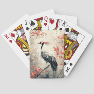Jeu De Cartes Fleur de grue cramoisie Encre lavis (2)
