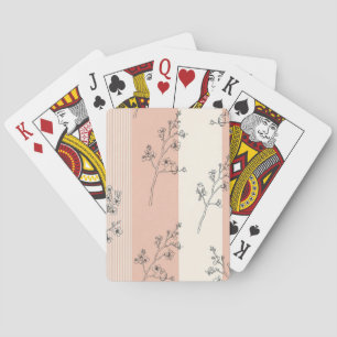 Jeu De Cartes Fleur de oiseau vintage Toile Rayure (13)