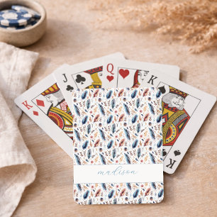 Jeu De Cartes Fleur de plume bohème personnalisée