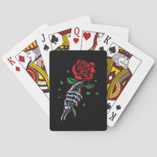 Jeu De Cartes Fleur de rose rouge squelette