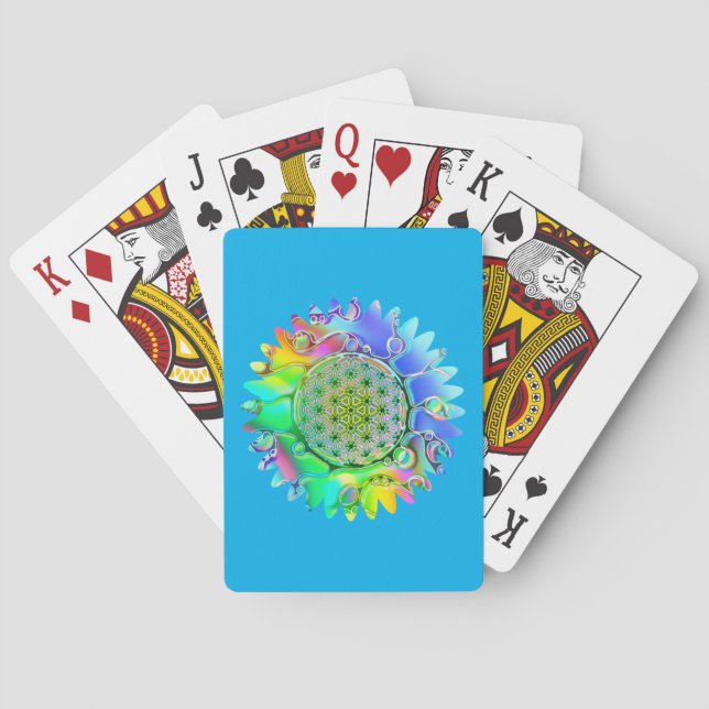 Jeu De Cartes Fleur De Vie - Fleur Géométrique 5 (dos)