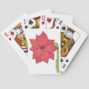 Jeu De Cartes Fleur Étoile Rouge
