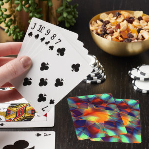 Jeu De Cartes Fleur orange intense en texture polie numérique
