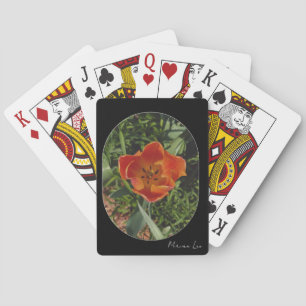 Jeu De Cartes fleur printanière rouge