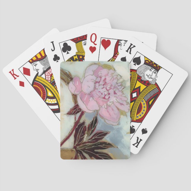 Jeu De Cartes Fleur rose de pivoine (dos)