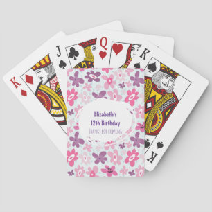 Jeu De Cartes Fleur rose mignonne Motif Whimsday Merci