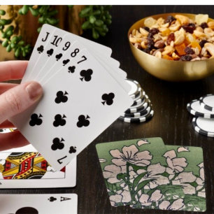 Jeu De Cartes Fleur rose verte