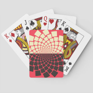 Jeu De Cartes Fleur stylisée : noir rouge ivoire
