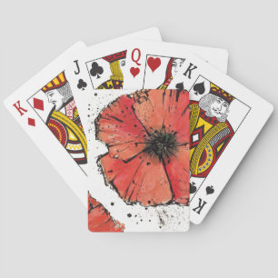 Jeu De Cartes Fleur sur un arrière - plan blanc