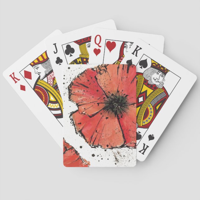 Jeu De Cartes Fleur sur un arrière - plan blanc (dos)