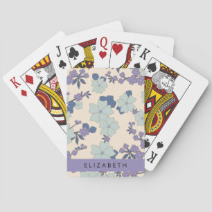 Jeu De Cartes Fleurs Bleues, Fleurs Violettes, Floral, Votre Nom