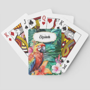 Jeu De Cartes Fleurs d'aquarelle de la jungle tropicale de perro