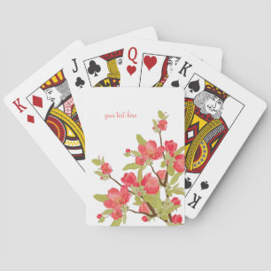 Jeu De Cartes Fleurs d'arbre rose personnalisées Lecture de cart