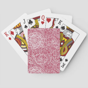 Jeu De Cartes Fleurs de dentelle bleue motif arrière - plan
