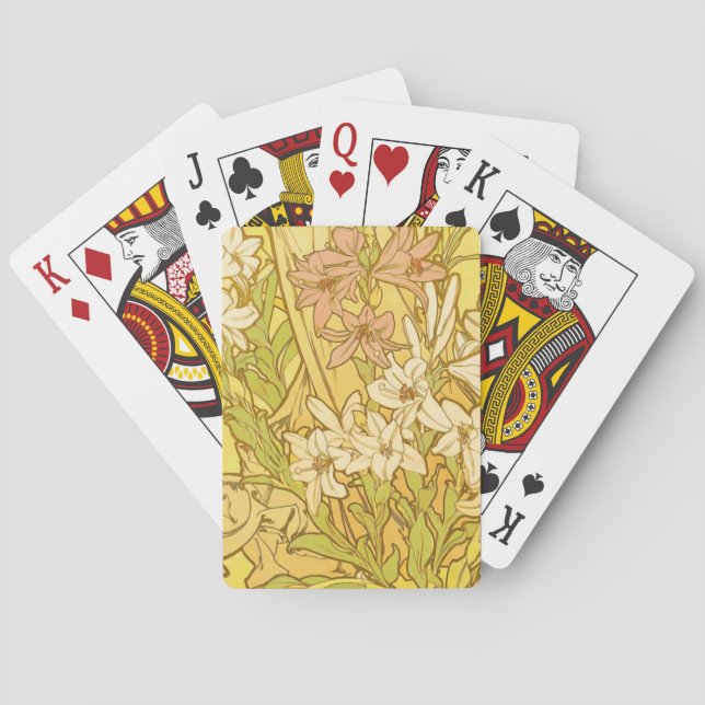 Jeu De Cartes fleurs de lys Art nouveau d'Alphonse Mucha (dos)