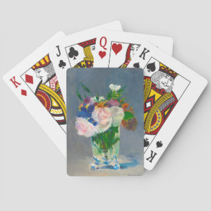 Jeu De Cartes Fleurs de manet dans un vase de cristal