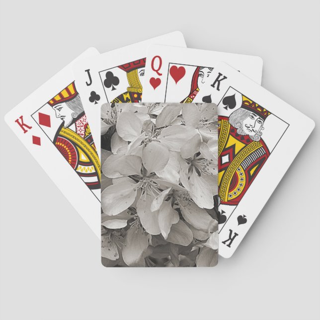 Jeu De Cartes Fleurs De Printemps En Noir Et Blanc (dos)