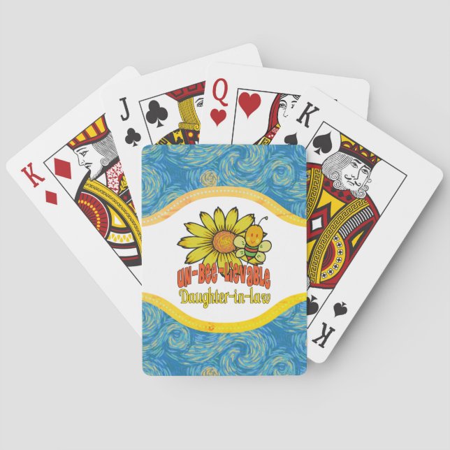 Jeu De Cartes Fleurs de soleil et abeilles incroyables de belle- (dos)