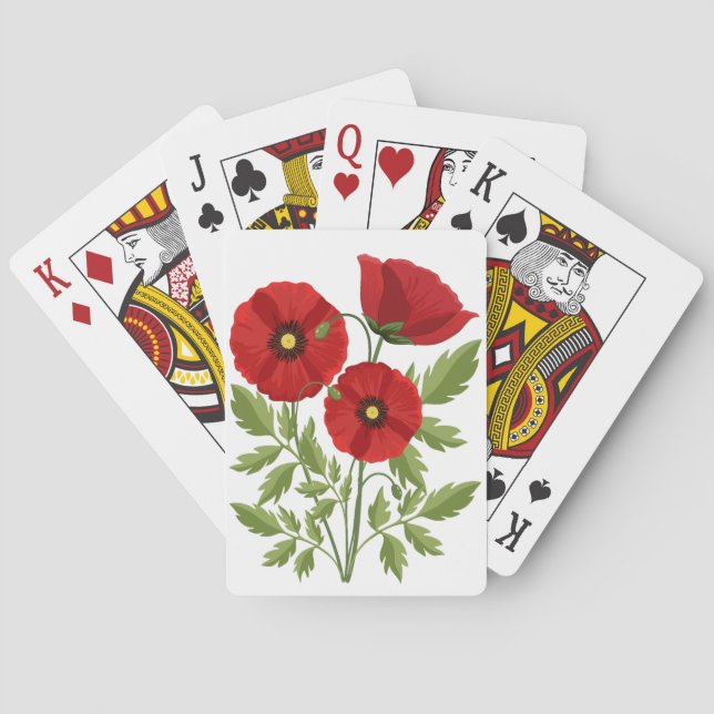Jeu De Cartes Fleurs d'été joyeuses floraison de pavot (dos)
