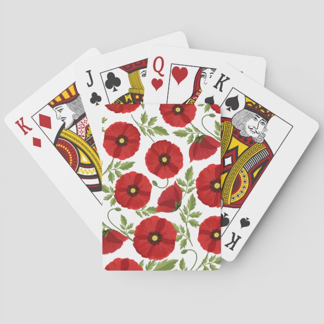 Jeu De Cartes Fleurs d'été joyeuses floraison de pavot (dos)