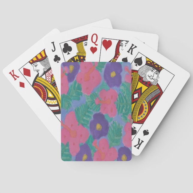 Jeu De Cartes Fleurs d'Hibiscus tropicaux (dos)