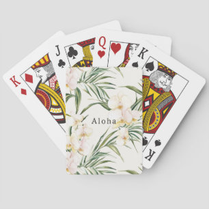 Jeu De Cartes Fleurs d'orchidées blanches tropicales