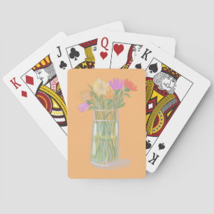 Jeu De Cartes Fleurs joyeuses et sucrées +Nom personnalisé