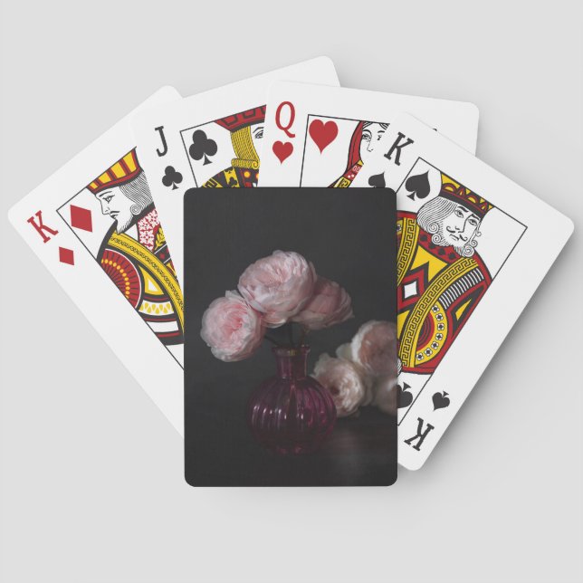 Jeu De Cartes Fleurs | Pale Pink Peonies dans Vase (dos)