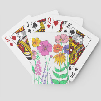 Jeu De Cartes Fleurs peintes fantaisistes et vibrantes