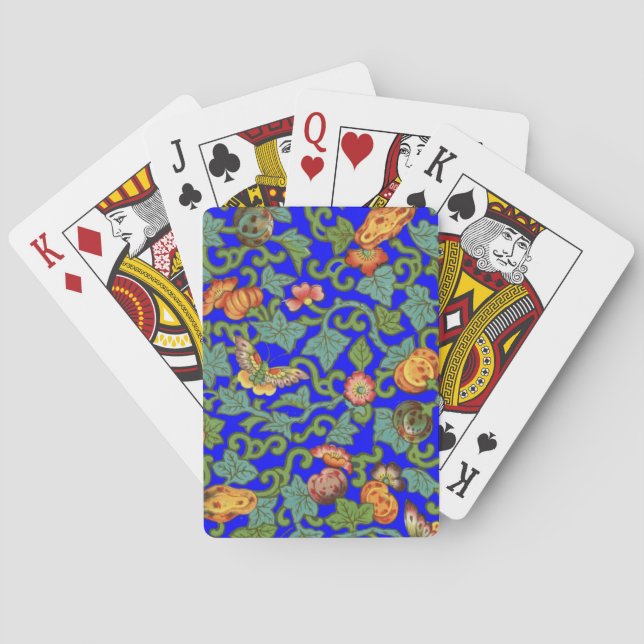 Jeu De Cartes Fleurs porcelaines chinoises d'époque et papillons (dos)