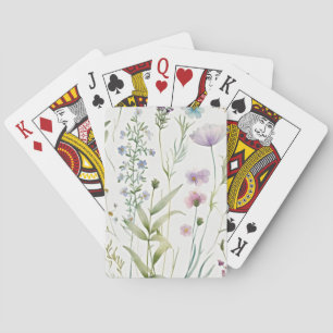 Jeu De Cartes Fleurs pourpres d'aquarelle